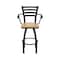 Holland Bar Stool Co Jackie with Arms 36 in. Swivel Bar Stool with Black Wrinkle Finish and Natural Oak Seat 415 - alternate 6